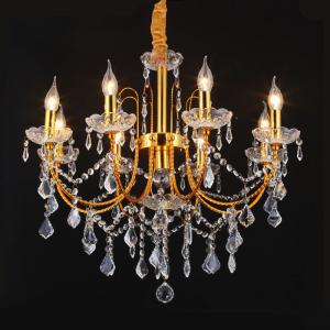 China Gold Metal pendant lights with crystals for indoor home lighting fixtures (WH-MI-71） on sale