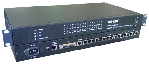 16 Ports Ethernet Serial Server with TCP / IP to RS-232 RJ45 Interface