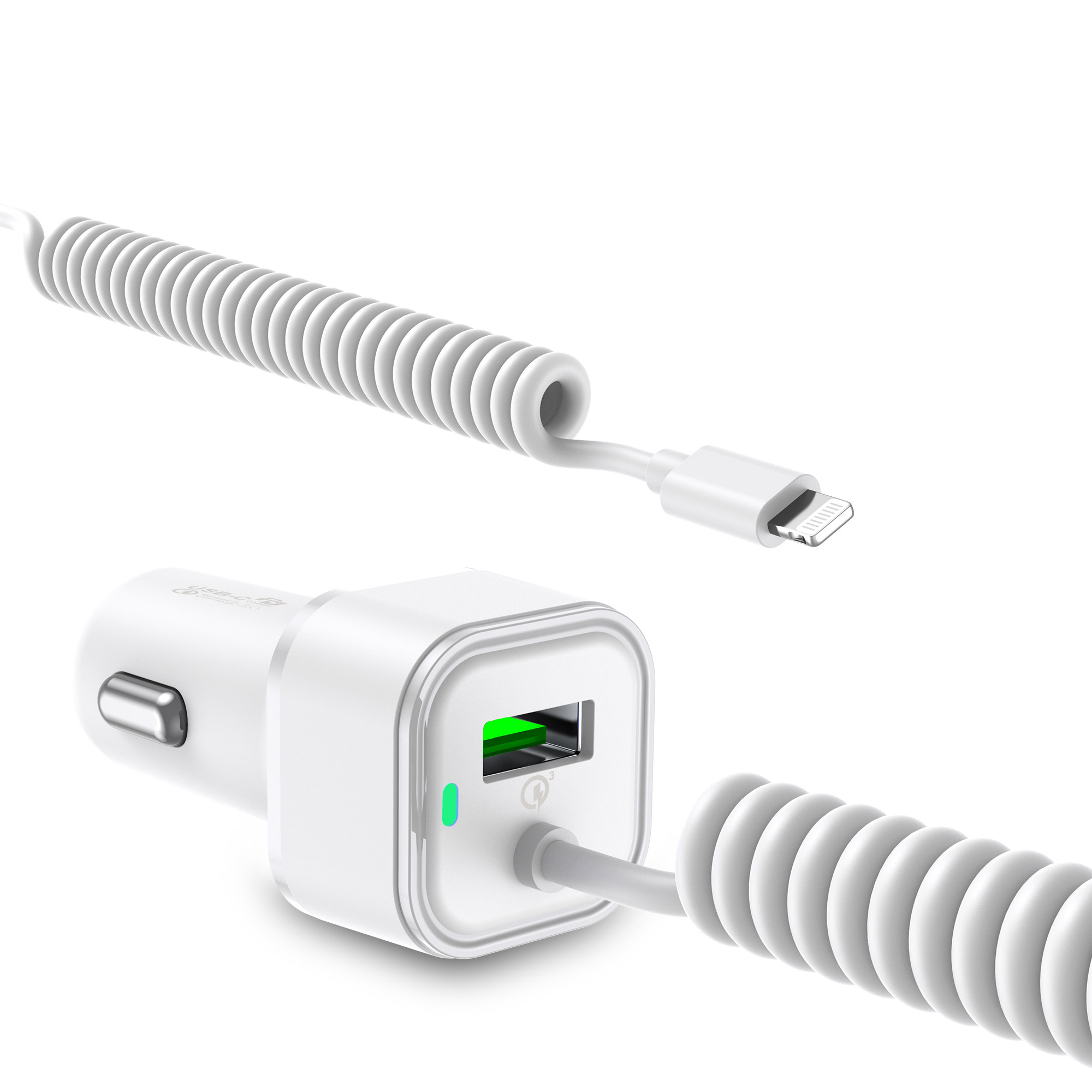 Quality PD 20W Syncwire Iphone Car Charger QC4.0 Fixed Coiled Cable For Iphone 12 Pro Max for sale