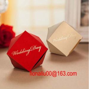 Quality Simple Wedding Day Candy Boxes 2014 Golden Paper Gift Boxes as Wedding Favors for sale