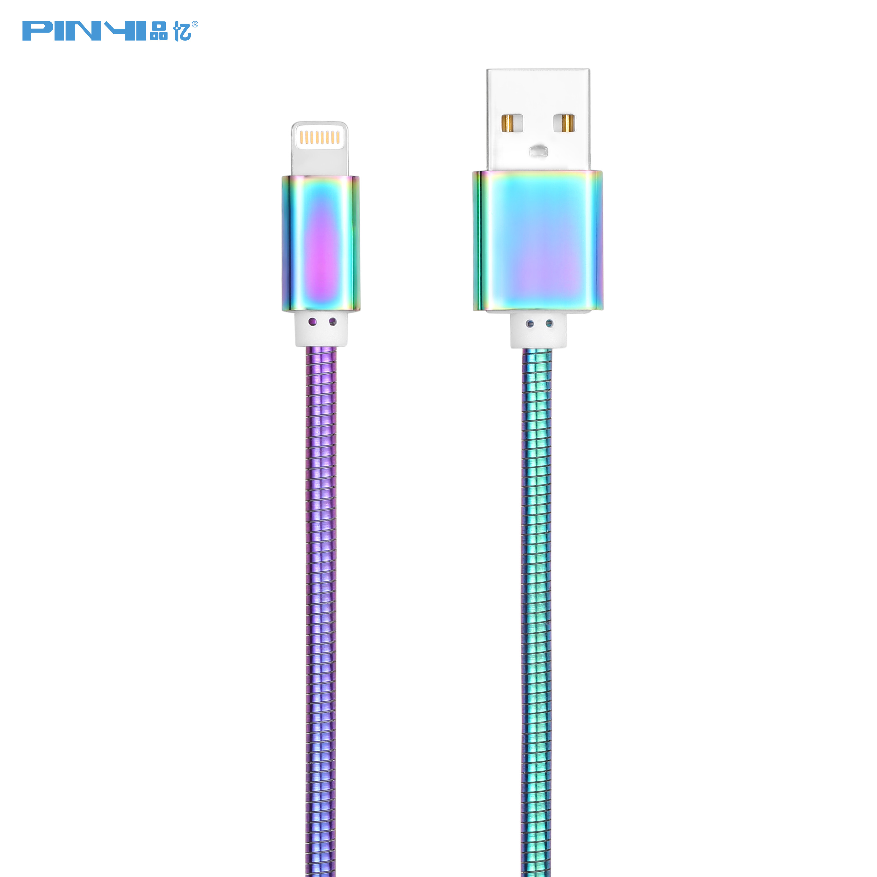 Quality 3A Metal Spring Lightning USB Cable Micro USB 2.0 For IPhone ROHS for sale