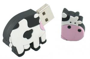 Quality PVC cow shape usb flash drive 1gb 2gb 4gb 8gb bulk packing for sale