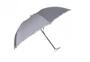 Quality 6 Ribs Super Mini Grey Manual Open Umbrella Plastic Cap Water Repellent Fabric for sale
