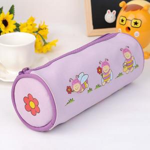 Quality Round Shape Color Monogrammed Pencil Pouch Polyester With Heat Transfer Printing for sale