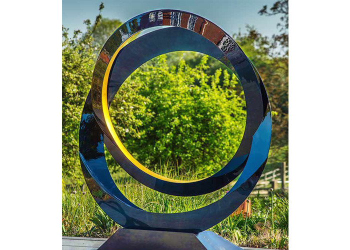 Circle Contemporary Decoration Stainless Steel Sculpture Artists 100cm Dia