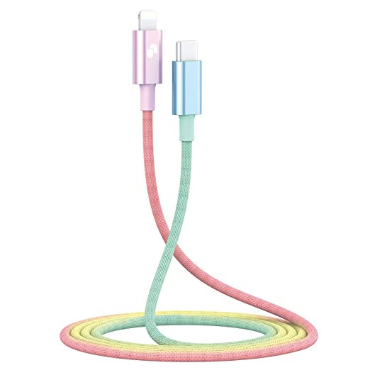 Quality 3A 5A Type C Rainbow MFI Lightning Cable For Tablet Cell Phone for sale
