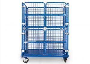 Quality Steel Wire Warehouse Cage Trolley Collapsible Rolling Security Cage High Strength for sale