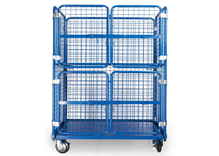 Quality Steel Wire Warehouse Cage Trolley Collapsible Rolling Security Cage High Strength for sale