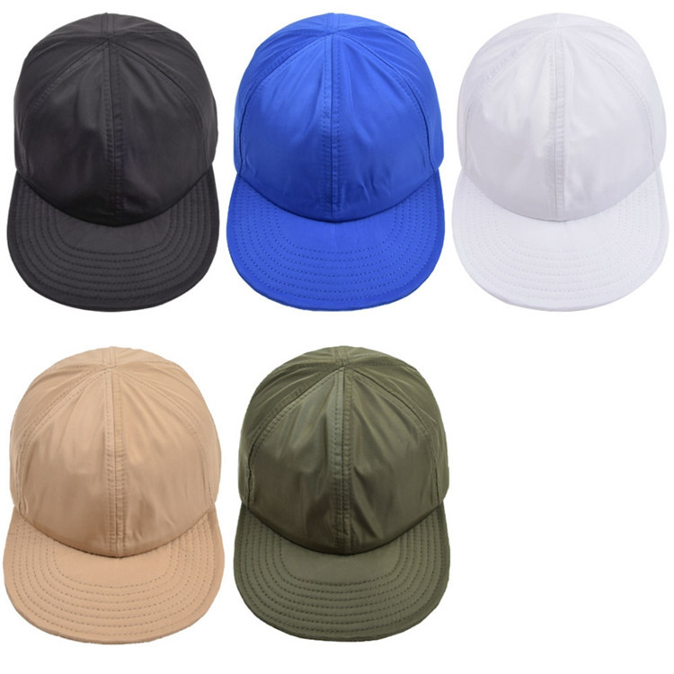 Quality 100% Cotton Drawstring Flat Brim Snapback Cap With Adjustable Strap for sale