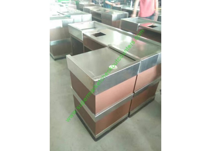 Stainless Steel Cash Register Counter Stand / Till Counters For Shops Or Retail Stores