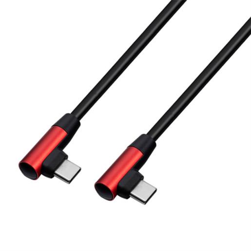 1m 2m USB C To USB C Cables 90 Degree Angle Nylon Bradied Sync Data Transfer