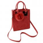 fashion lady pink handbag felt designer handbag with removable adjustable strap