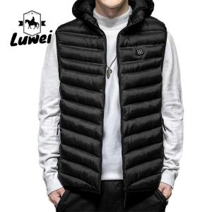 Quality Custom Classic Men Clothing Sleeveless Utility Waistcoats Hooded Quilted Warm Cotton Coat Waterproof Heated Vest for sale