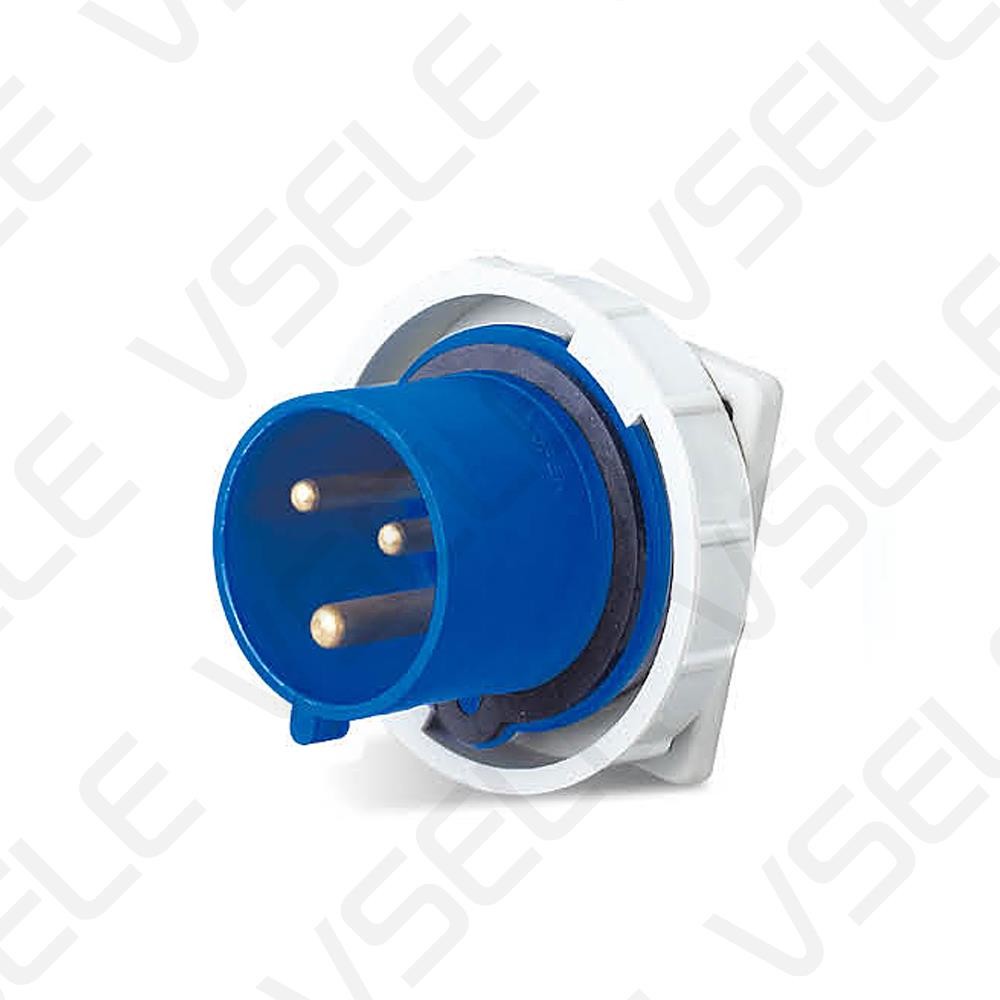 Quality IP67 Insulated 32a 3 Pin Industrial Plug And Socket For Aviation Workshop Plastic for sale