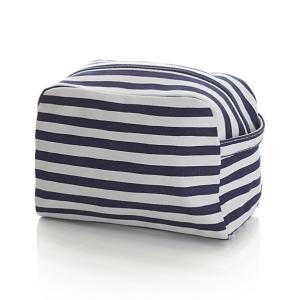 Quality stripe printing canvas cosmetic bag for sale