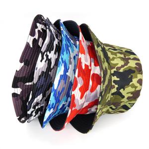 Quality Fashion Women Men Camouflage Bucket Hat Outdoor Sport hat with full printing pattern for sale