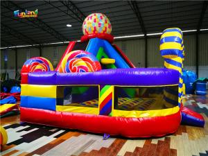 Quality Candyland Inflatable 0.45mm PVC Kids Bouncy Castle With Slide for sale