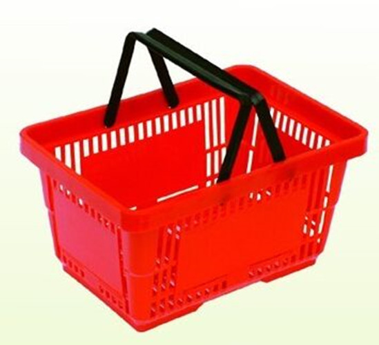 Quality Custom Plastic Wire Shopping Baskets With Handles Printed Logo for sale