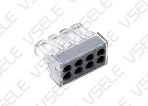 Quality Quick Wiring 8 Port Push Wire Terminal Block Transparent Grey Color Custom for sale