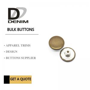 Quality Antique Brass Denim Metal Buttons Bulk Fashion Snap Buttons For Clothing Jeans Trousers for sale