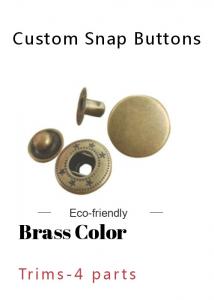 Quality Fashionable Round Brass Buttons , Strong Rigidity Custom Snap Buttons for sale