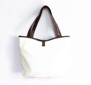 Quality fashion lady white color tote bag for sale