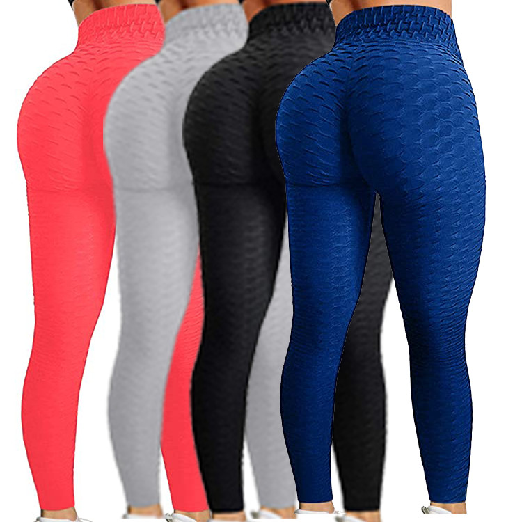 Quality High Waist Workout Jacquard Women's Sports Leggings Sexy Fitness Gym Stretch Tights for sale
