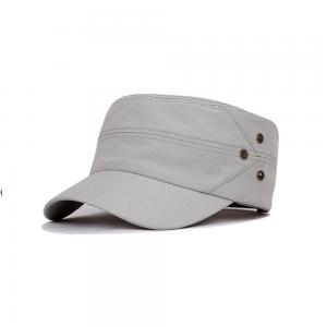 Quality 100% Cotton Military Cap , Flat Top Blank Adjustable Military Cap Multi Panel for sale