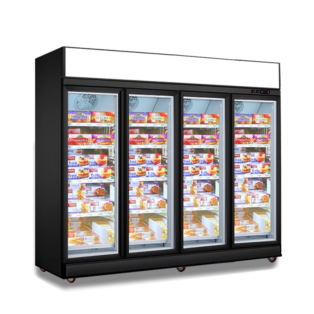 Quality Commercial Upright Vertical Cooler and Freezer Glass Door Display Showcase for sale