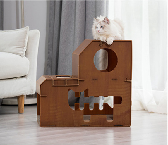 Quality Lightweight PP Corrugated Plastic Furniture Coroplast Cat House Waterproof for sale