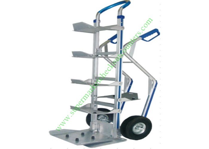 Quality Aluminum Bottled Water Tray Wire Shopping Trolley , Heavy Duty Foldable Hand Truck With Wheels for sale