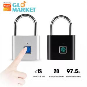 China Tuya App Control Smart Fingerprint Padlock Keyless USB Charging For Door Suitcase Drawer on sale