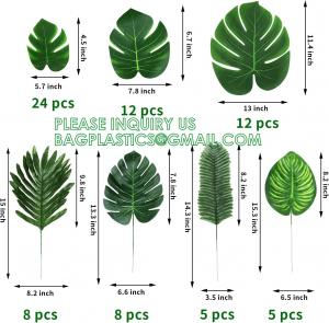 Kinds Artificial Palm Leaves Tropical Fake Leaves, Monstera Leaf Faux Leaves Party Table Decoration Wedding Birthday