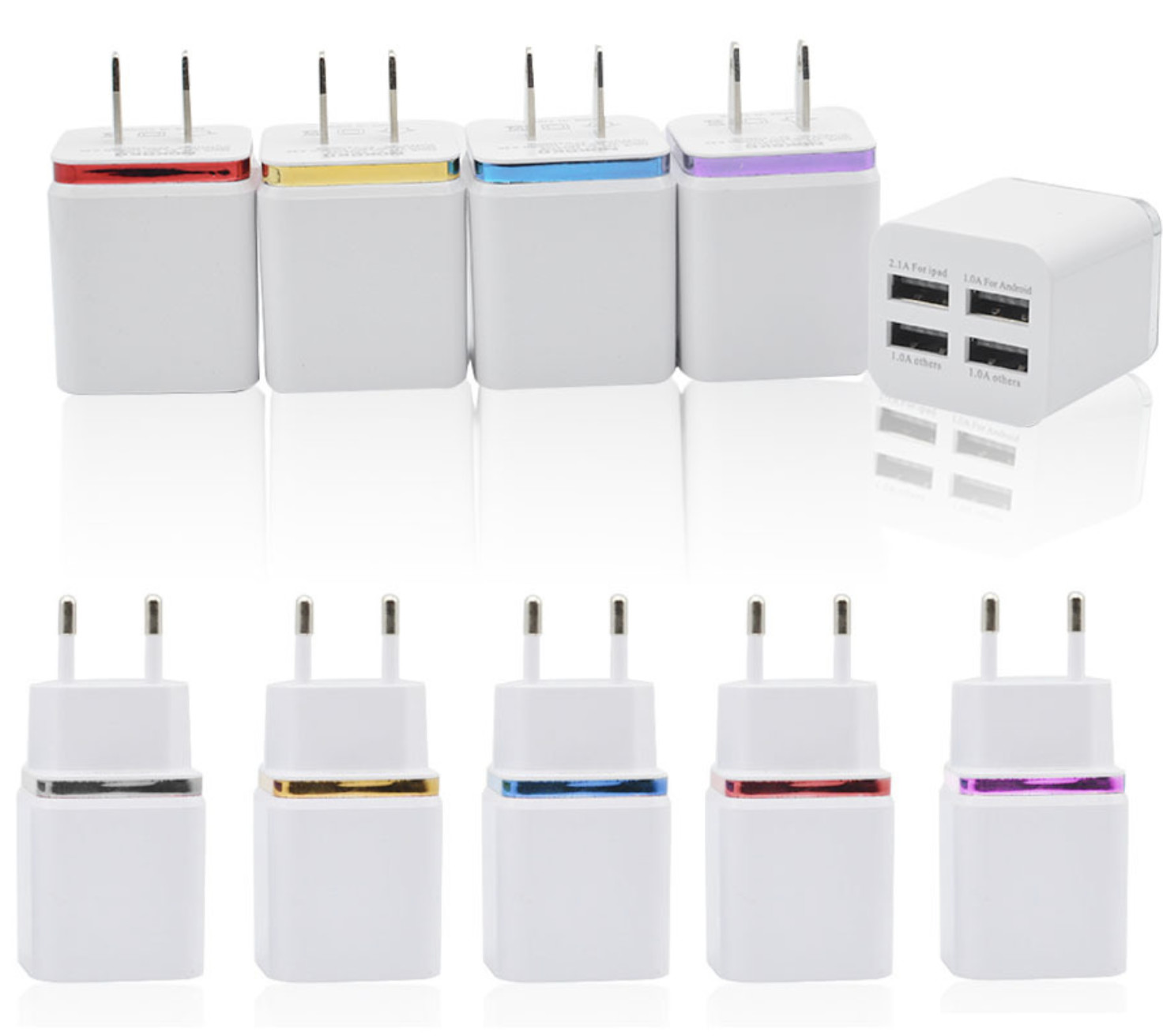 Quality 4 USB charger travel adaptor oem chargers for Europe and American for sale