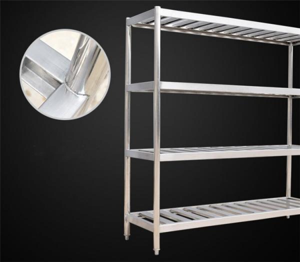 Disassembly 4 Tiers Stainless Steel Display Racks , Polished Storage Baker Rack Shelving