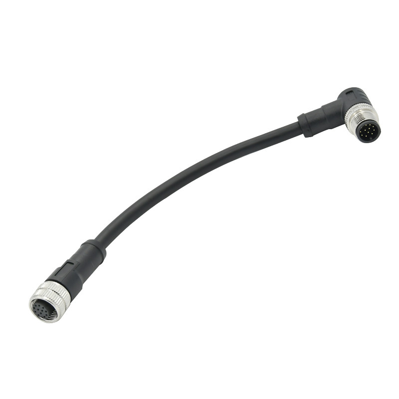 Quality Right Angle M12 To M8 Connector Female Male PUR PVC Waterproof Cable Connector for sale