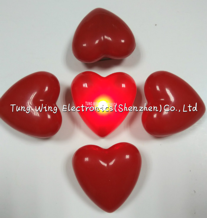Quality Heart Shaped Flashing LED Badges For Festival gifts or Party Flashing Items for sale