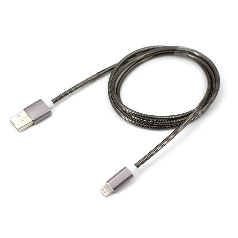 Quality Pure Color 3FT 6FT Lightning USB Data Cable 5V 2.1A Metal Hose Aluminum Alloy for sale