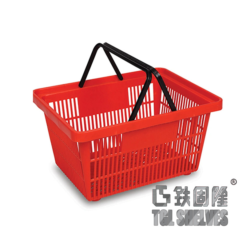 China Handheld Shopping Basket Red Color 470×320×210mm PP Material on sale