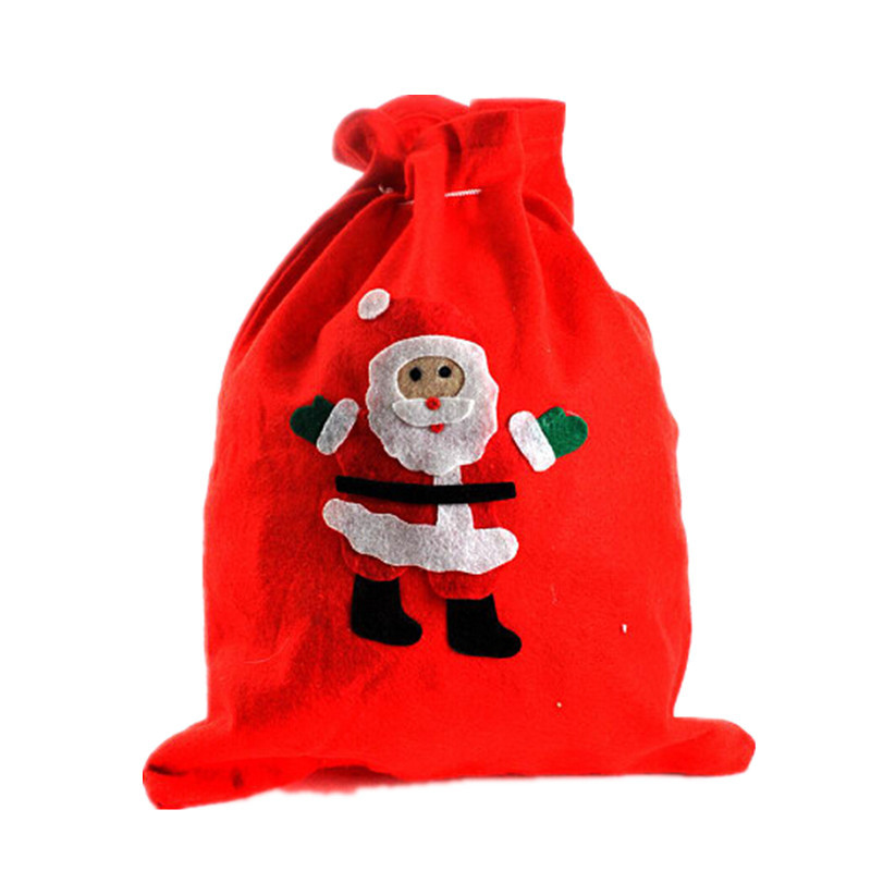 Quality wool drawstring bag merry christmas gift bag for sale