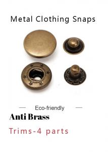 Quality Anti Brass 4 - Parts DTM Metal Clothing Snaps for sale