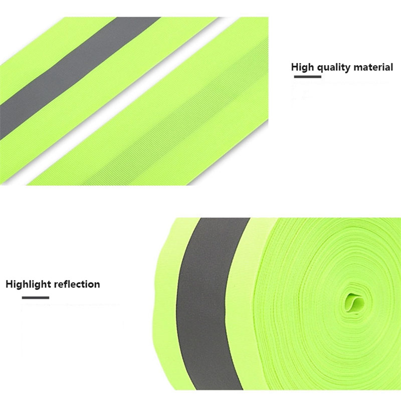 Highly Visibility Reflective Webbing Reflective Cotton Fabric Safety Strips For Uniforms Bags Shoes