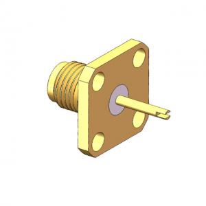 Durable Gold Plated Brass Coaxial Cable Connectors SMA Female For Aerospace