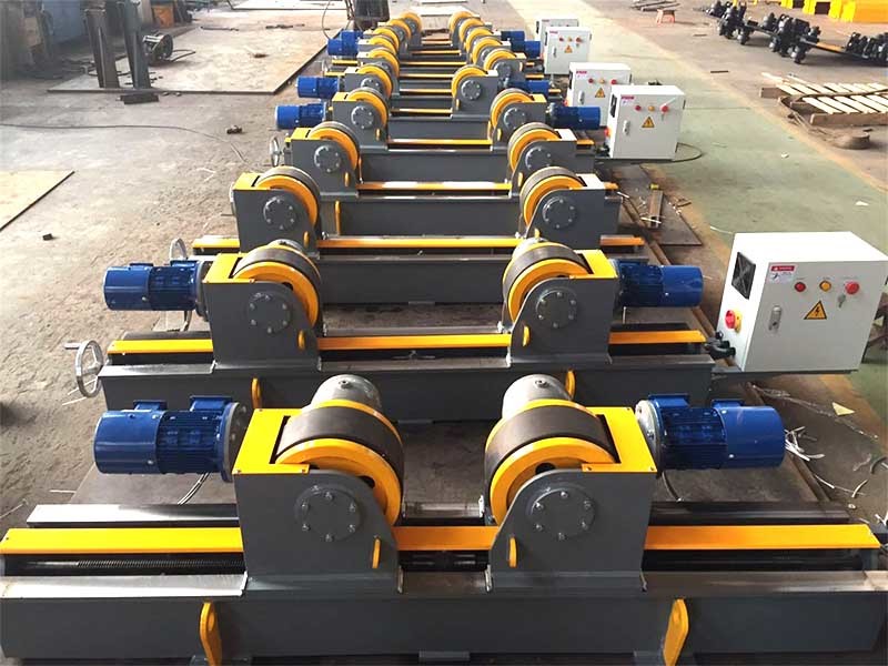 Lead Screw Adjustment 20T Pipe Welding Rotator with Rubber Material Rollers