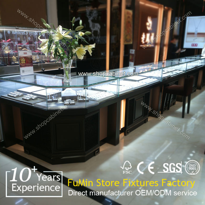 Quality Value fashion shop glass jewelry display cabinet, luxury display cabinet for sale