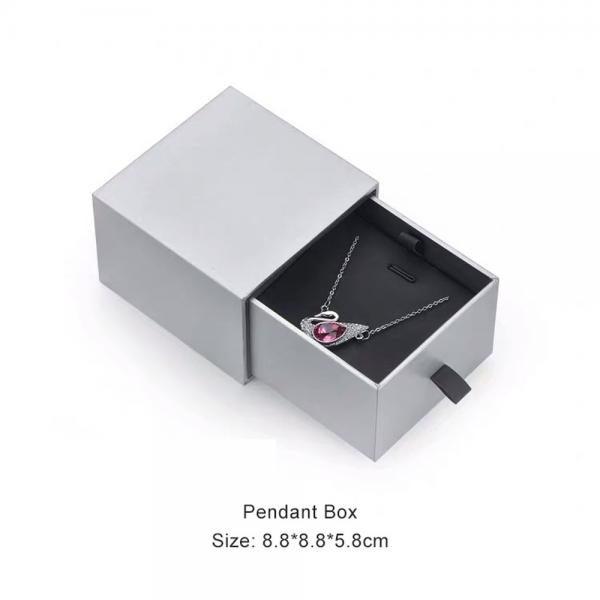 Grey Square Small Cardboard Jewelry Gift Boxes For Necklaces Pendant Bracelet