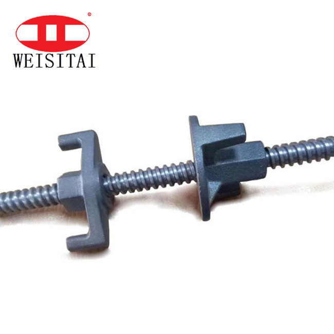 Quality Hot Rolled Metal Scaffolding Parts Threaded 45# Steel Concrete Tie Rod for sale