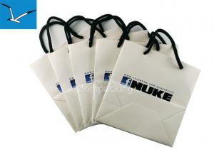 White Recycled Shopping Bags , Custom Printed Paper Bags For Cosmetic Retail