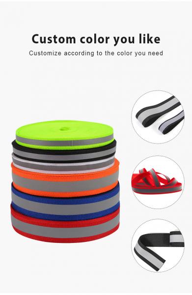 Highly Visibility Reflective Webbing Reflective Cotton Fabric Safety Strips For Uniforms Bags Shoes