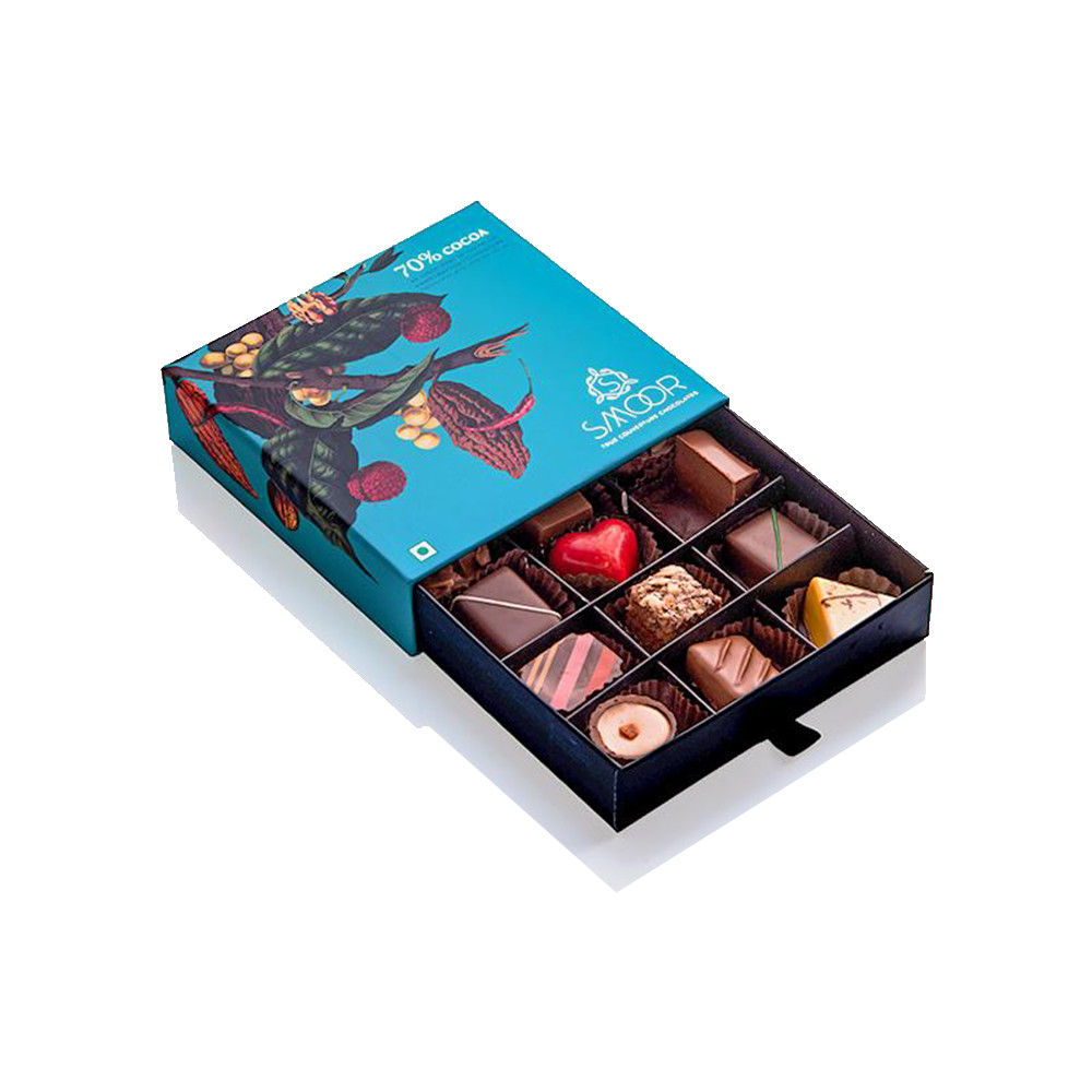 Quality Drawer Type Chocolate Gift Packaging Boxes , 12 Cavity Chocolate Box For Valentine Day for sale